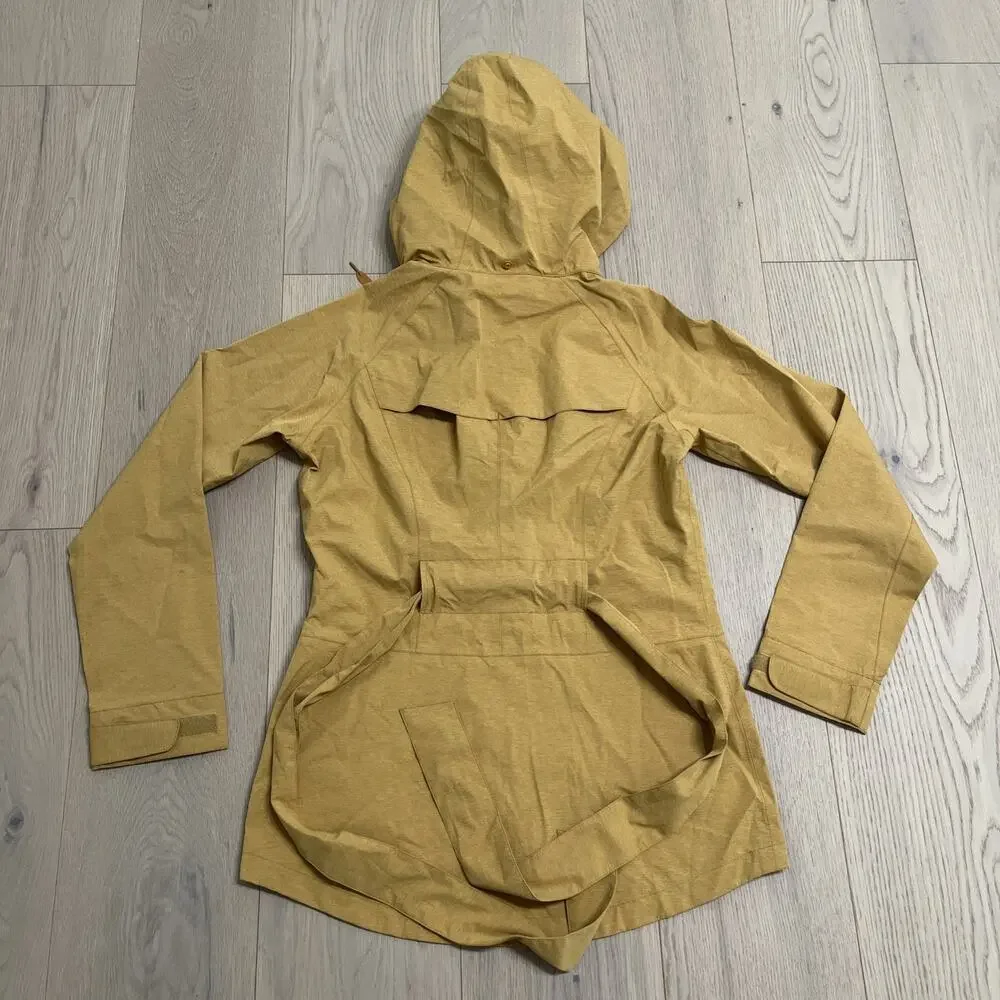 Prana Eliza Jacket Women's Medium Rain Windbreaker Gold Belted Waterproof - Picture 9 of 14